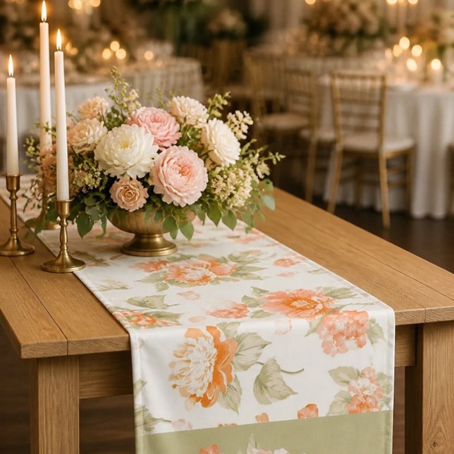 Orange Floral Wedding Table Runner (Creator Uploaded)