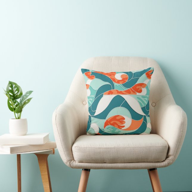 orange flow throw pillow (Chair)