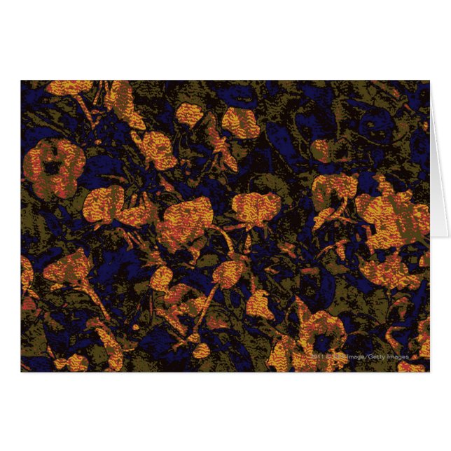 Orange flower against leaf camouflage pattern (Front Horizontal)