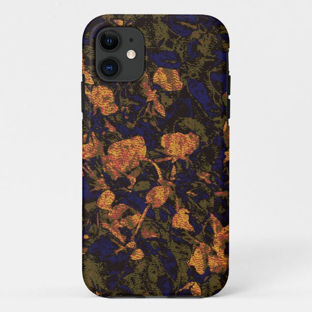 Orange flower against leaf camouflage pattern Case-Mate iPhone case (Back)