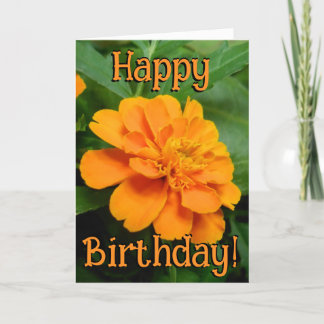 Orange Flower Birthday Card