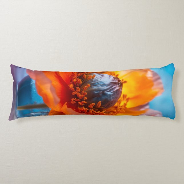 Orange Flower  Body Pillow (Front)