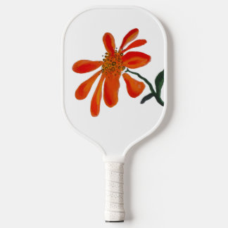 Orange flower by Lydia's Art Sangria Pickleball Paddle