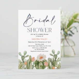 Orange Flower Cactus Invitation à la douche nuptia