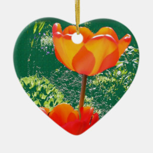 Orange Flower Ceramic Ornament