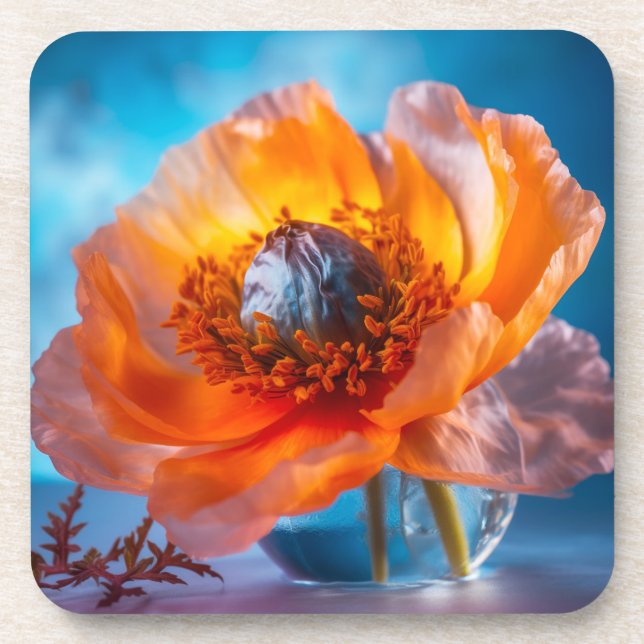 Orange Flower  Coaster (Front)