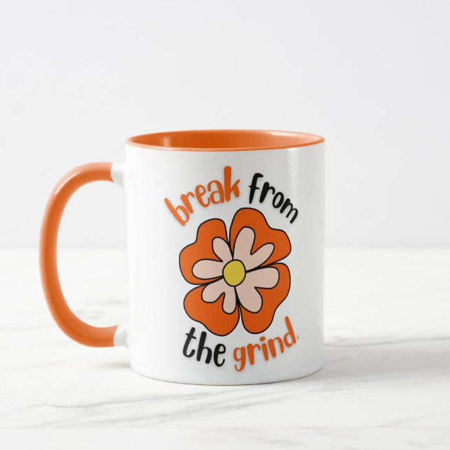 Orange Flower Coffee Mug (Left)