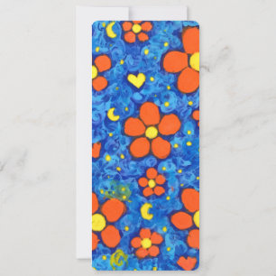 Orange Flower In Water Flat Card