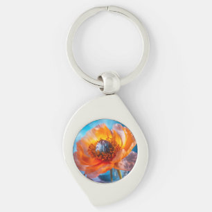 Orange Flower Keychain