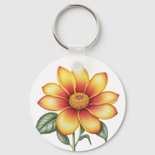 Orange Flower Keychain (Front)