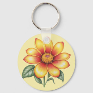 Orange Flower Keychain