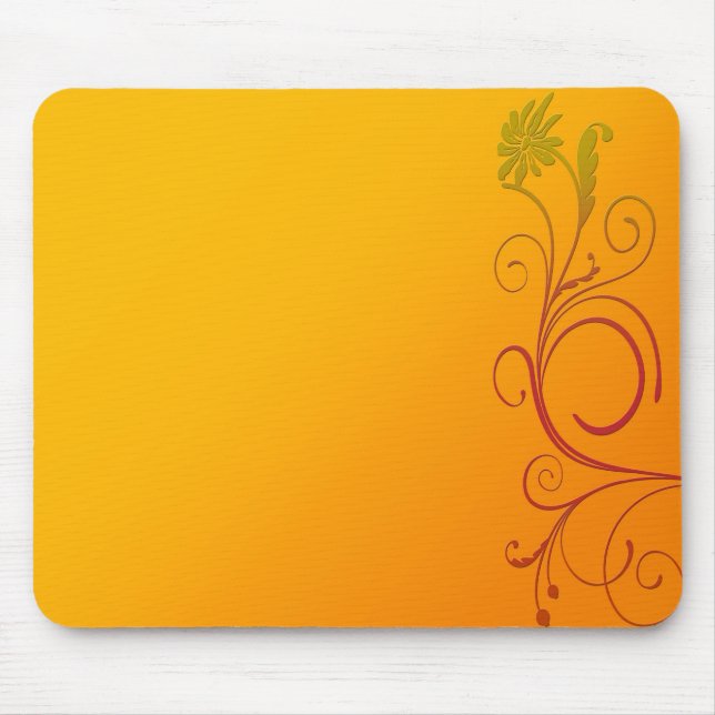 Orange Flower Mouse Pad (Front)