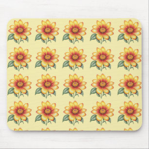 Orange Flower Mouse Pad