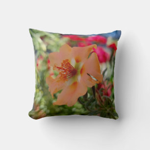 Orange Flower Nature Photography Throw Pillow