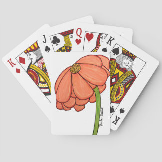 Orange Flower Notebook Playing Cards