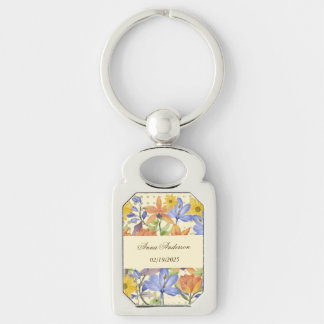 ORANGE FLOWER PATTERN KEYCHAIN