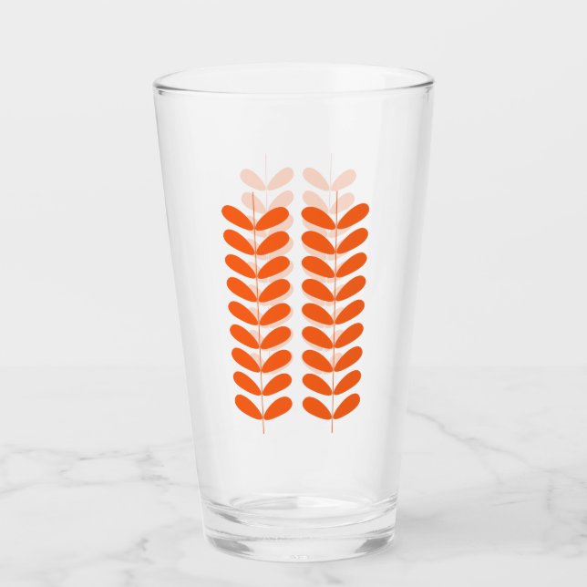Orange Flower Petals Retro Mid Century Modern Glass (Front)