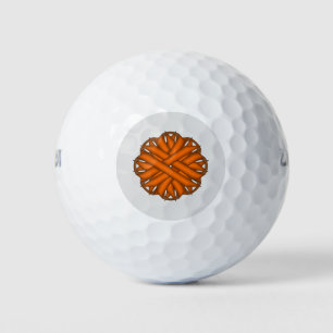 Orange Flower Ribbon by Kenneth Yoncich Golf Balls