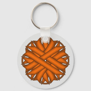 Orange Flower Ribbon by Kenneth Yoncich Keychain