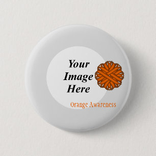 Orange Flower Ribbon Template by Kenneth Yoncich 2 Inch Round Button