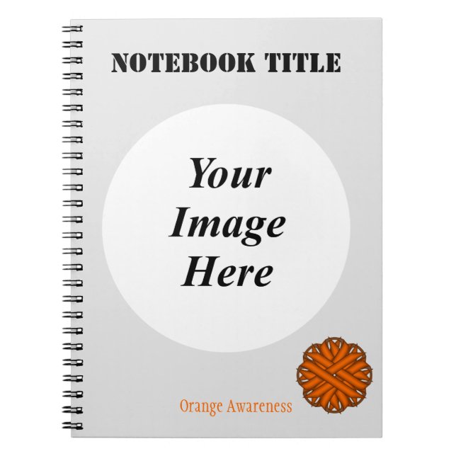 Orange Flower Ribbon Template by Kenneth Yoncich Notebook (Front)