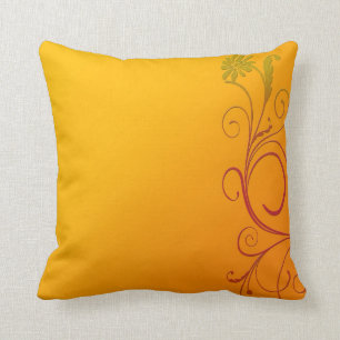 Orange Flower Throw Pillow