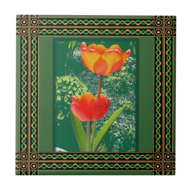 Orange Flower Tile (Front)