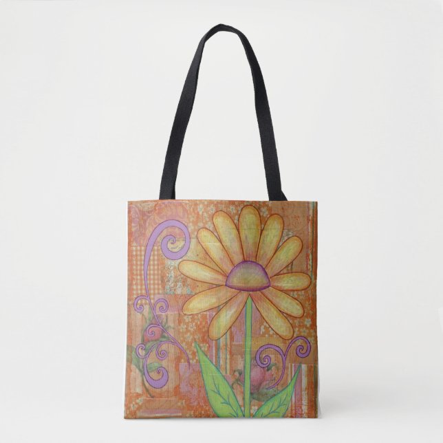 Orange Flower Tote Bag (Front)