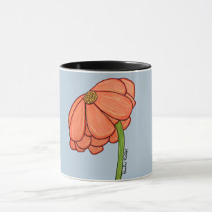 Orange Flower with Blue background Mug