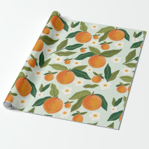 Orange Flower Wrapping Paper