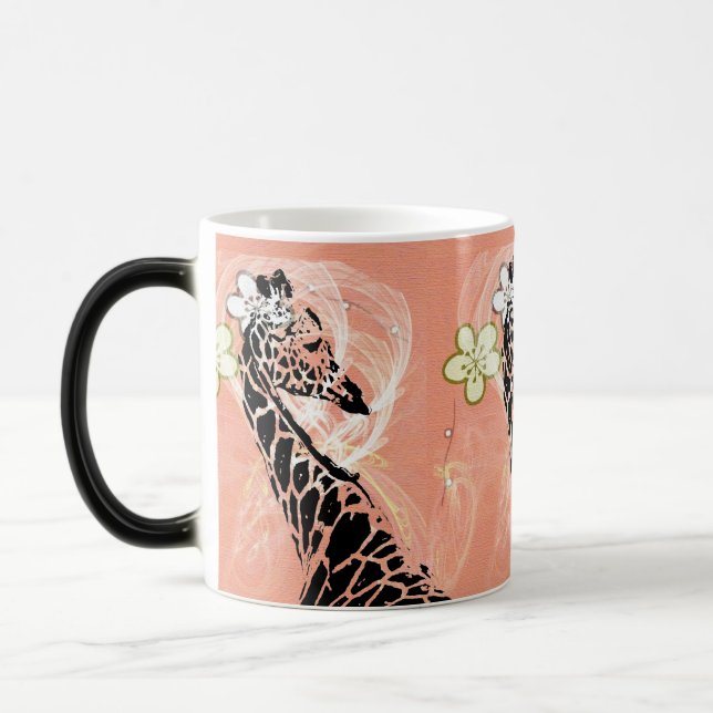 Orange Flowered Giraffe II ~ Morphing Mug (Left)