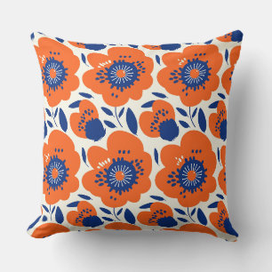 Orange Flowered Pillows