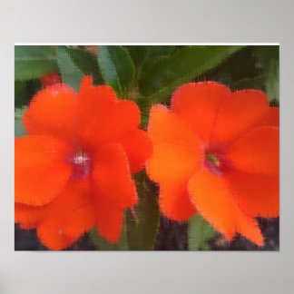 Orange Flowers 14" x 11", Poster Paper (Matte)
