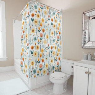 Orange Flowers Colourful Pattern