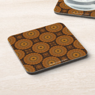 Orange Flowers Cork Coaster