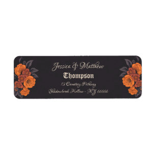 Orange Flowers Elegant Traditional wedding Address
