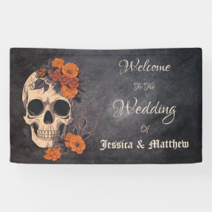 Orange Flowers Elegant Wedding Banner