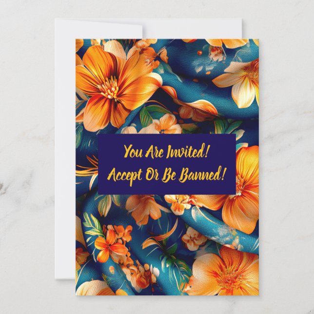 Orange Flowers Everywhere Invitation (Front)