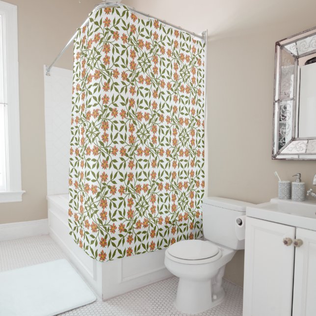 Orange Flowers, Floral Pattern, Greenery, Boho (In Situ)