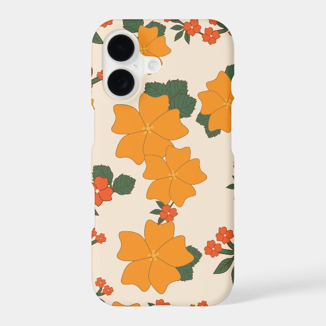 Orange Flowers, Floral Pattern, Pattern Of Flowers (Back)