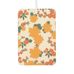 Orange Flowers, Floral Pattern, Pattern Of Flowers Air Freshener