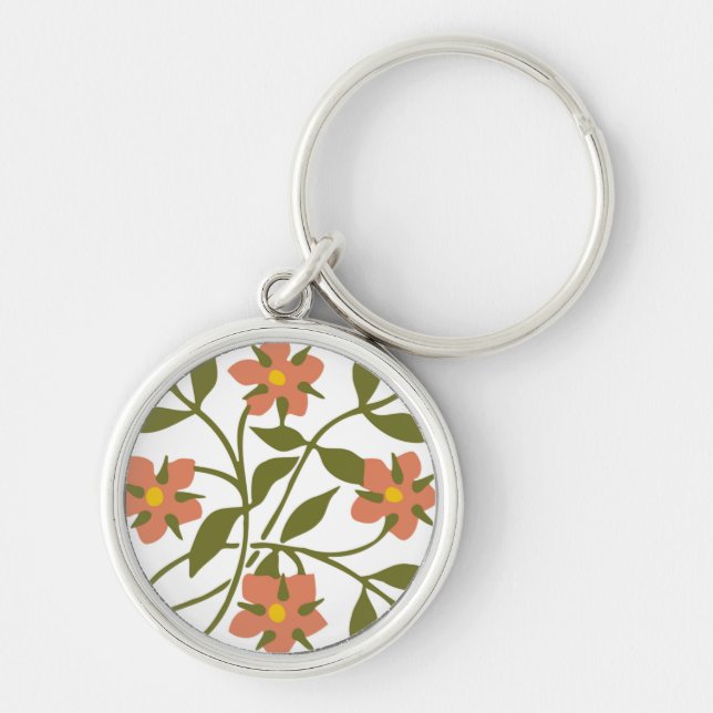 ORANGE FLOWERS  KEYCHAIN (Front)