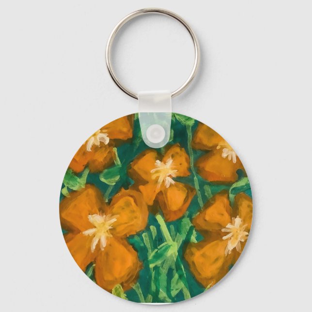 Orange Flowers Keychain (Front)