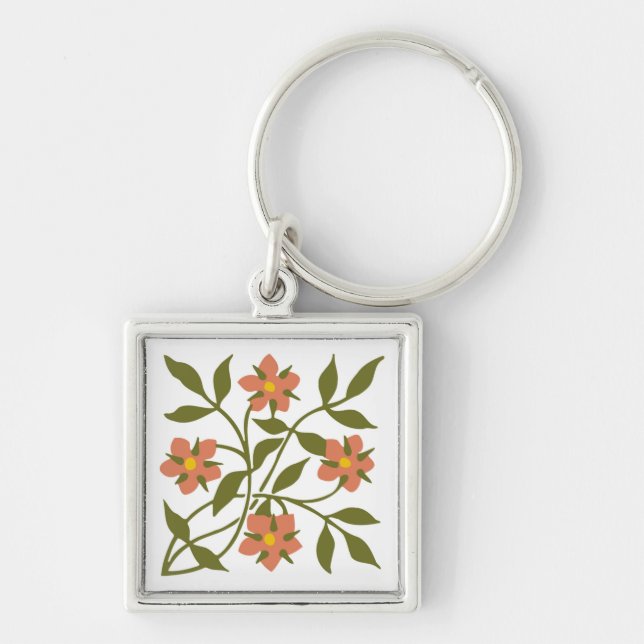 ORANGE FLOWERS  KEYCHAIN (Front)
