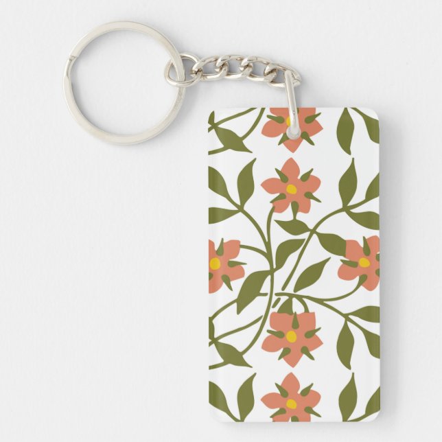 ORANGE FLOWERS  KEYCHAIN (Front)