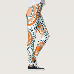 Orange Flowers  Leggings