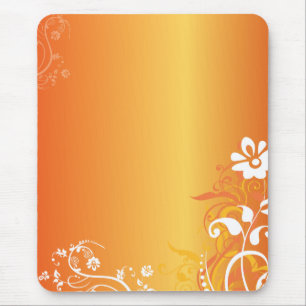 Orange Flowers Mouse Pad