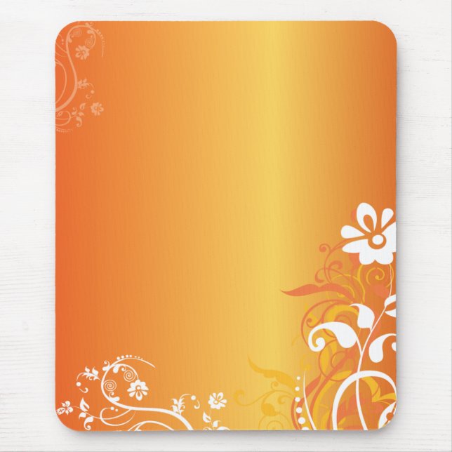 Orange Flowers Mouse Pad (Front)