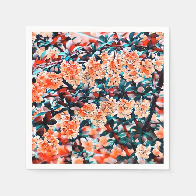 Orange Flowers Napkin (Front)