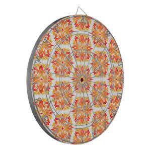 Orange Flowers, Pattern Of Flowers, Floral Pattern Dartboard